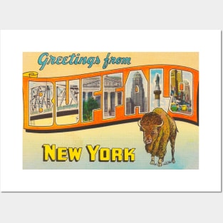 Greetings from Buffalo, New York - Vintage Large Letter Postcard Posters and Art